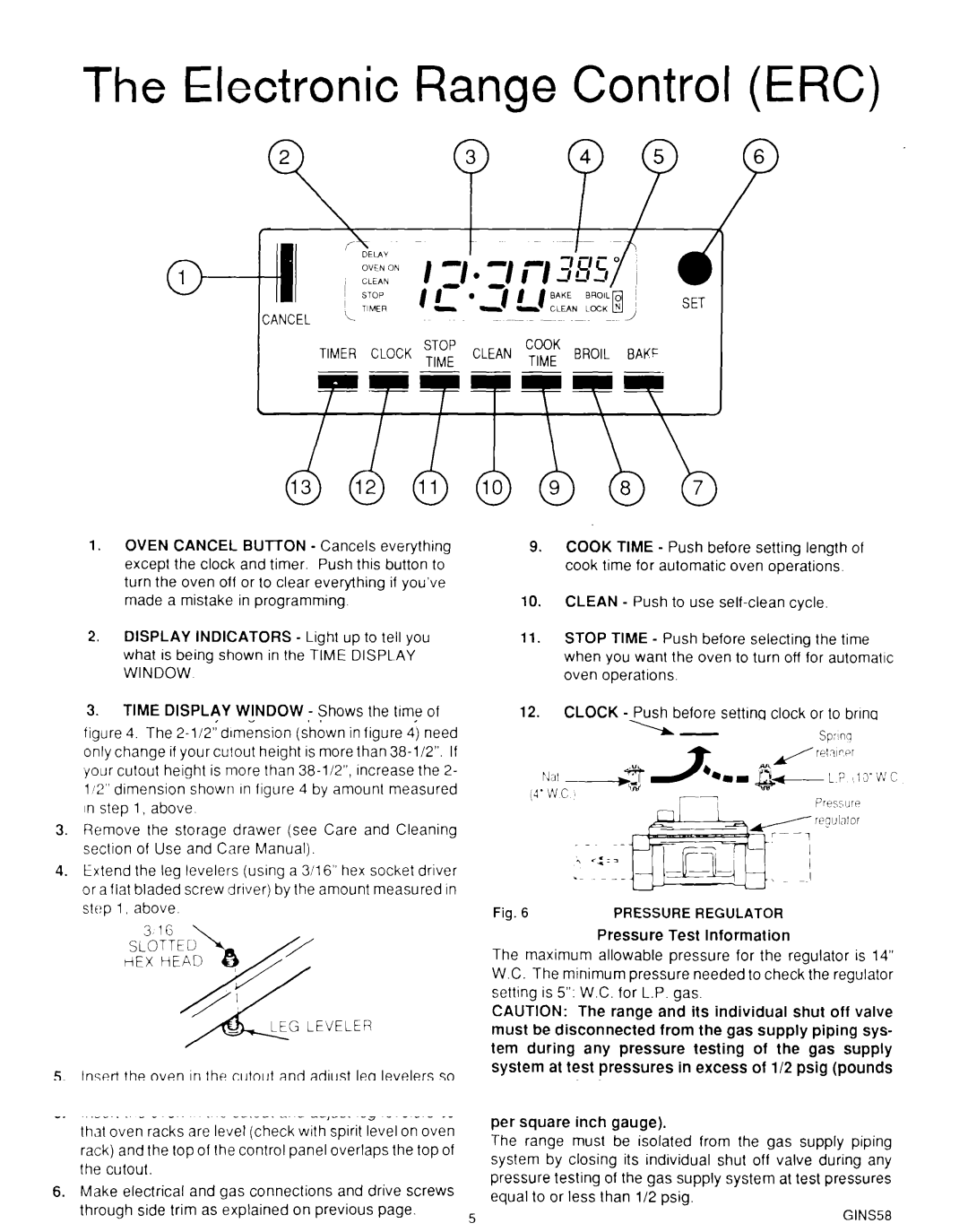 Roper MN11020(344197), B875 manual Electronic Range Control ERC 