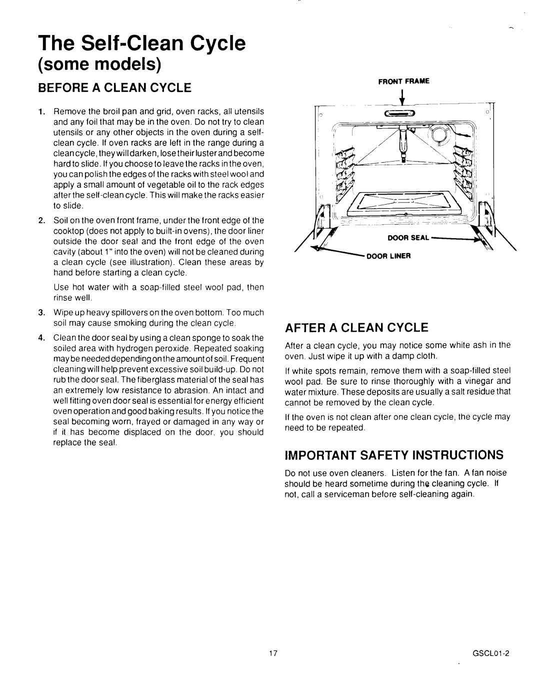 Roper MN11020(344197), B875 manual Before a Clean Cycle, After a Clean Cycle, Important Safety Instructions 