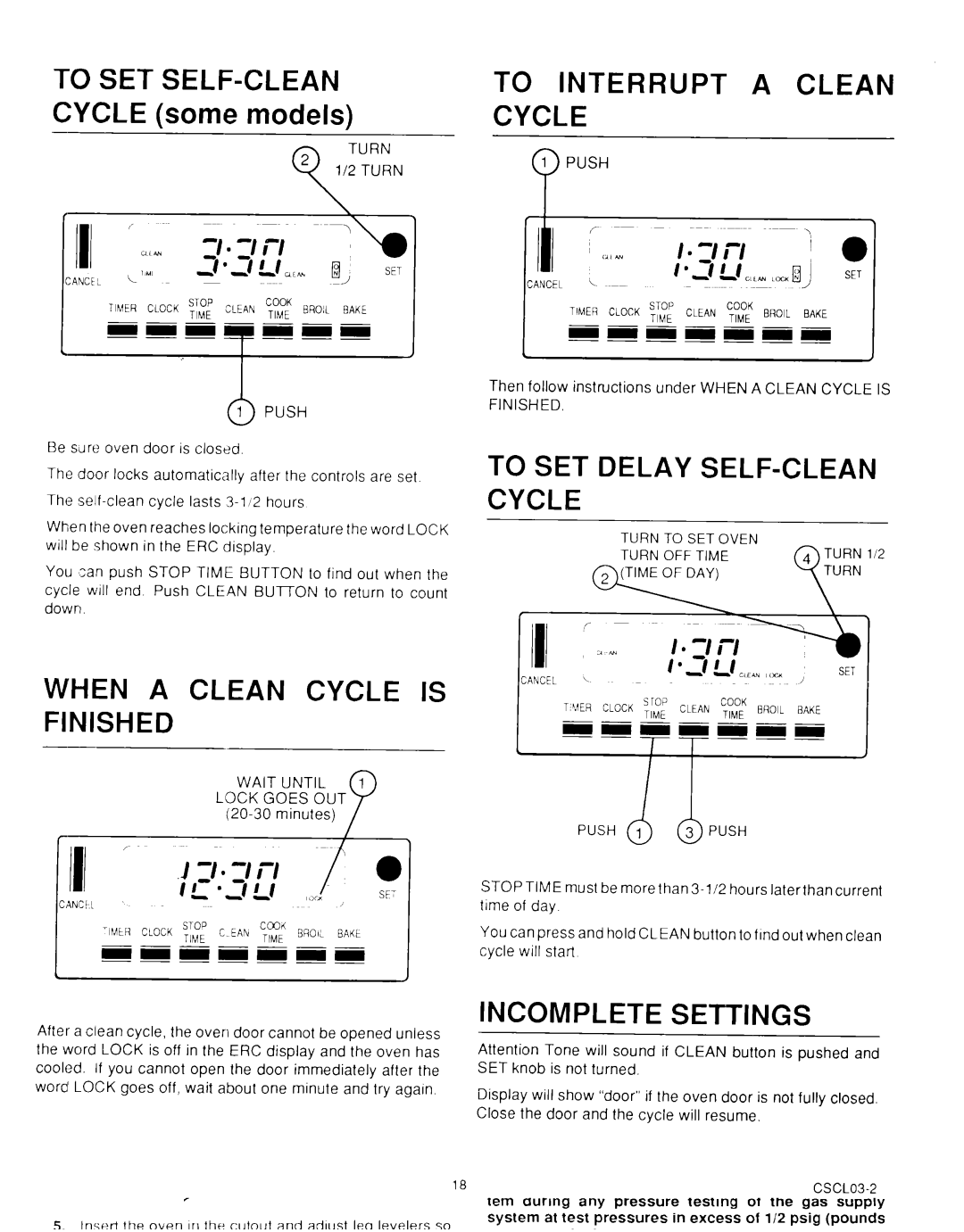 Roper B875, MN11020(344197) II1 UIW, P1 Push, Wait Until 1 Lock Goes OUT, Turn to SET Oven Turn OFF Time, Push 0 @ Push 