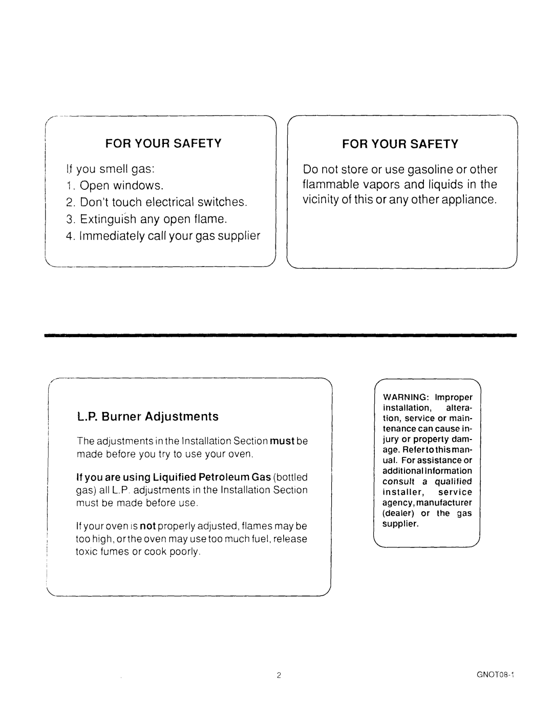 Roper MN11020(344197), B875 manual FQR Your Safety, For Your Safety 