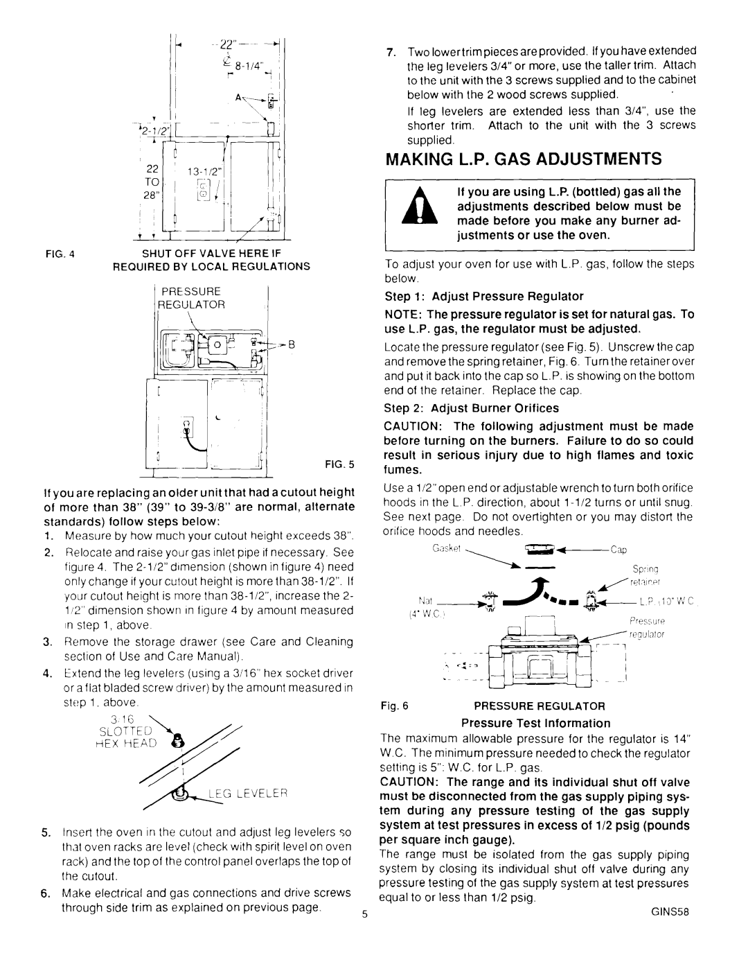 Roper MN11020(344197), B875 manual Making L.P. Gas Adjustments 