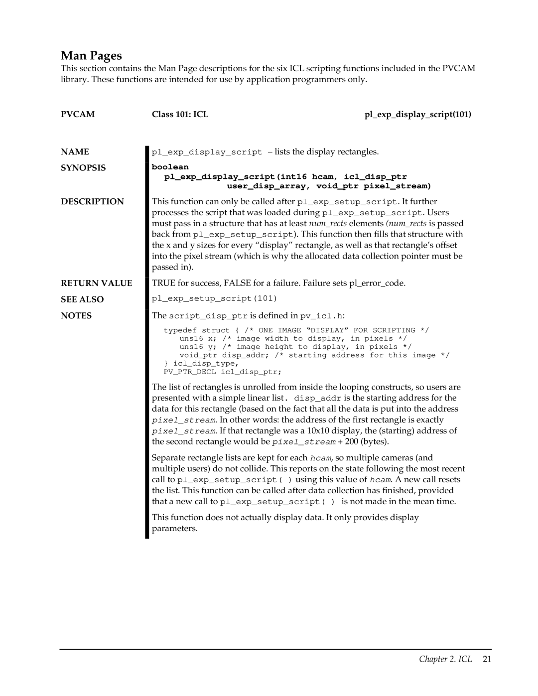 Roper Photometric manual Man Pages, Class 101 ICL Plexpdisplayscript101 