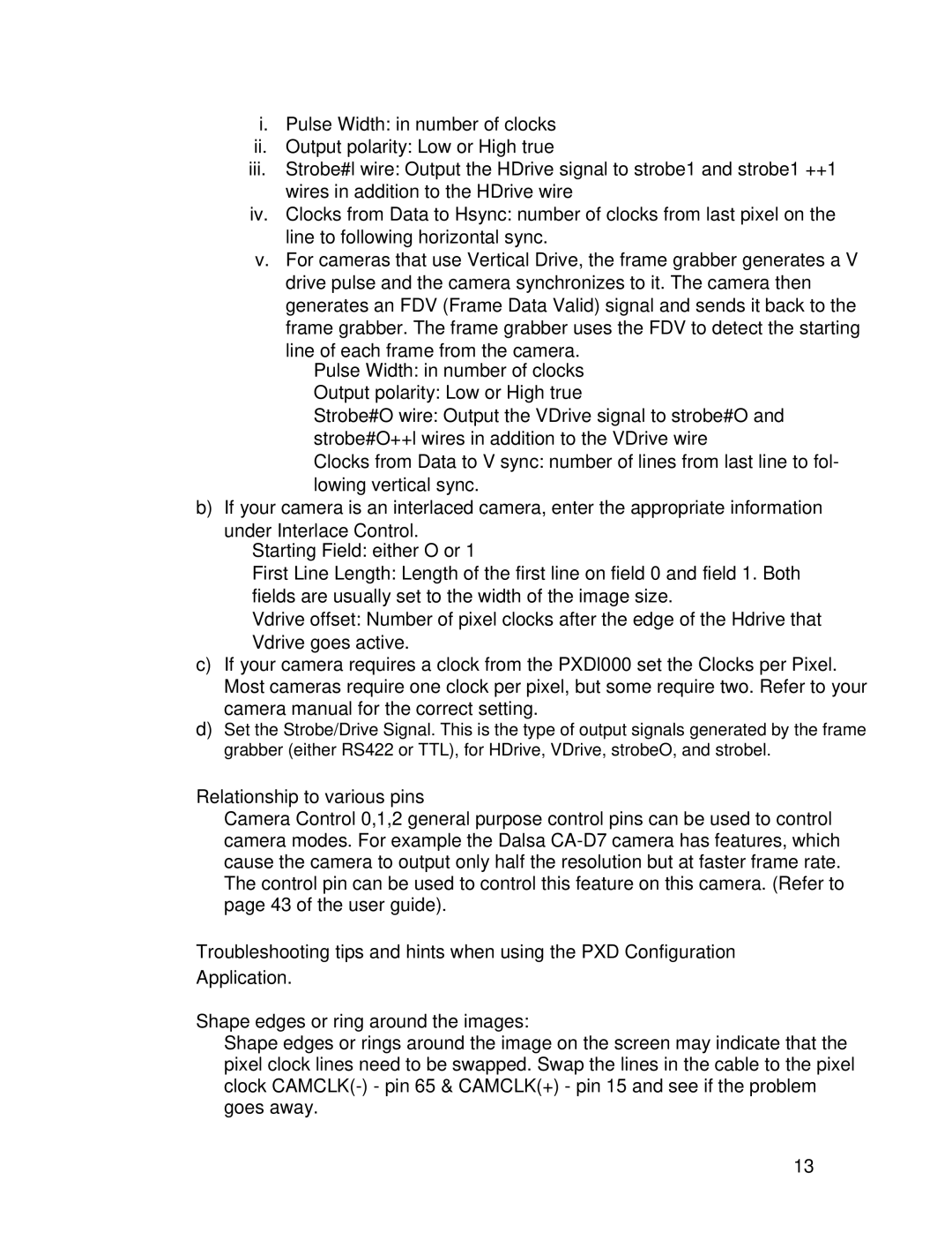 Roper PXD1000 manual Relationship to various pins 