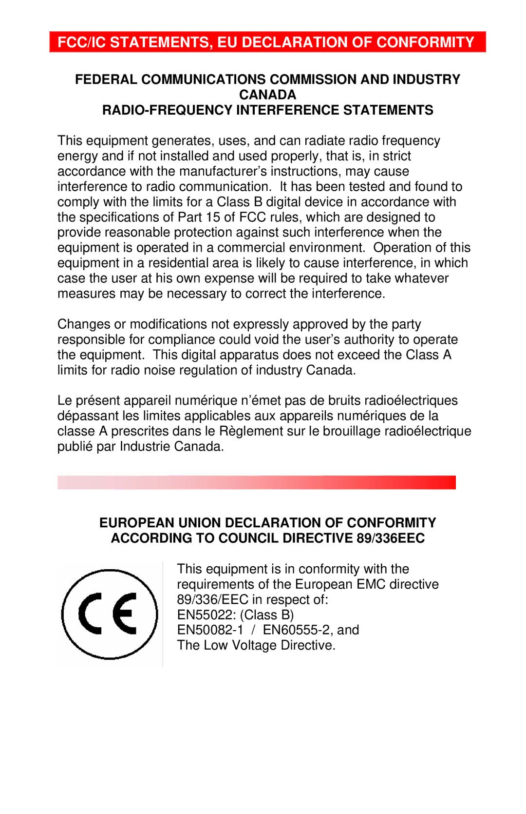 Rose electronic 2xE manual FCC/IC STATEMENTS, EU Declaration of Conformity 