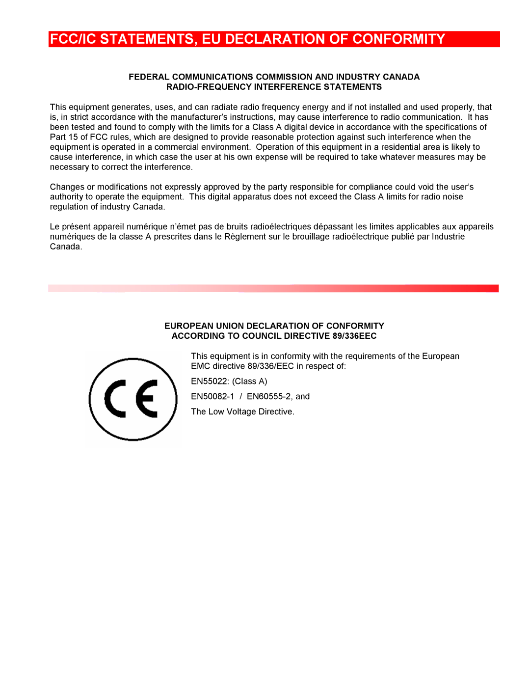 Rose electronic 8X, 4X, 16X manual FCC/IC STATEMENTS, EU Declaration of Conformity 