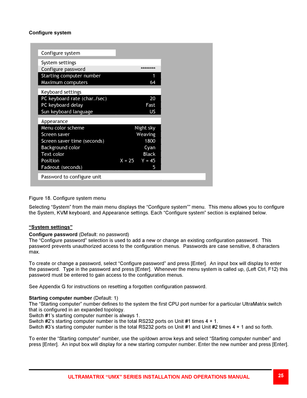 Rose electronic 4X, 8X, 16X manual Configure system System settings 