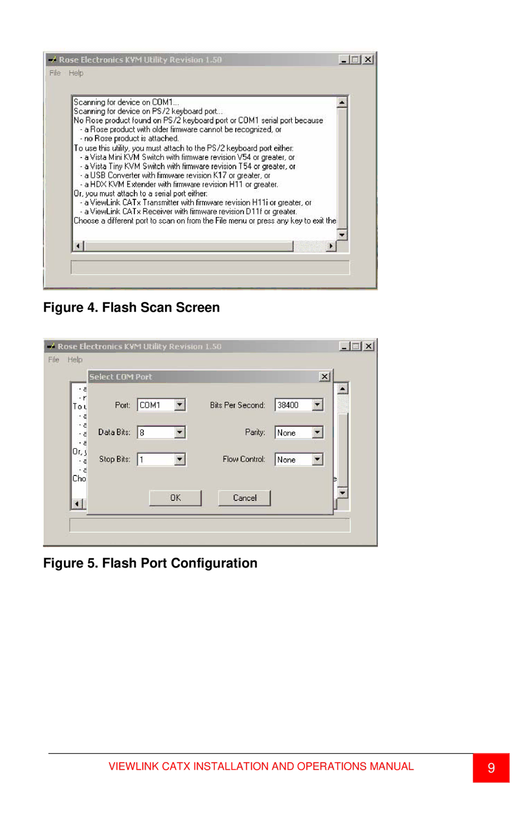 Rose electronic CATx manual Flash Scan Screen 