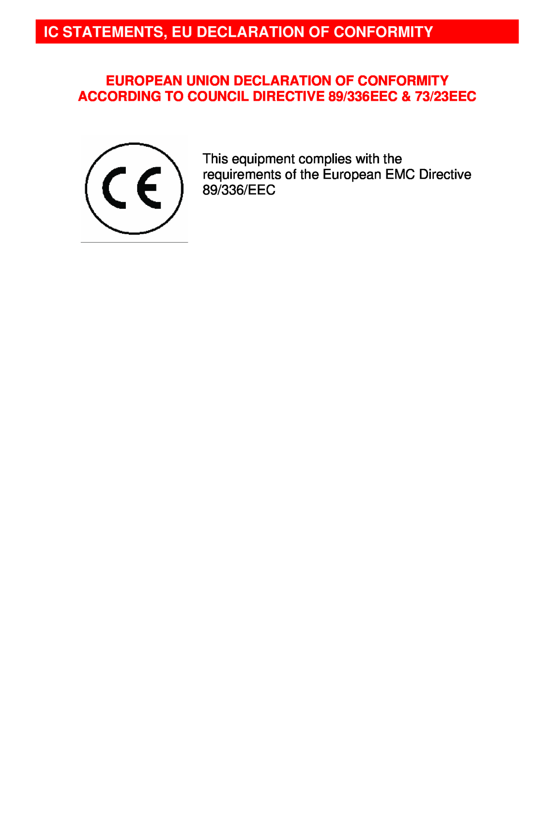 Rose electronic CATx manual Ic Statements, Eu Declaration Of Conformity, European Union Declaration Of Conformity 