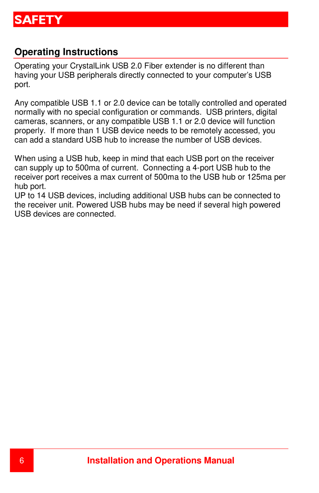 Rose electronic CLK-4U2FS-10KM, CLK-4U2FM-500M manual Safety, Operating Instructions 