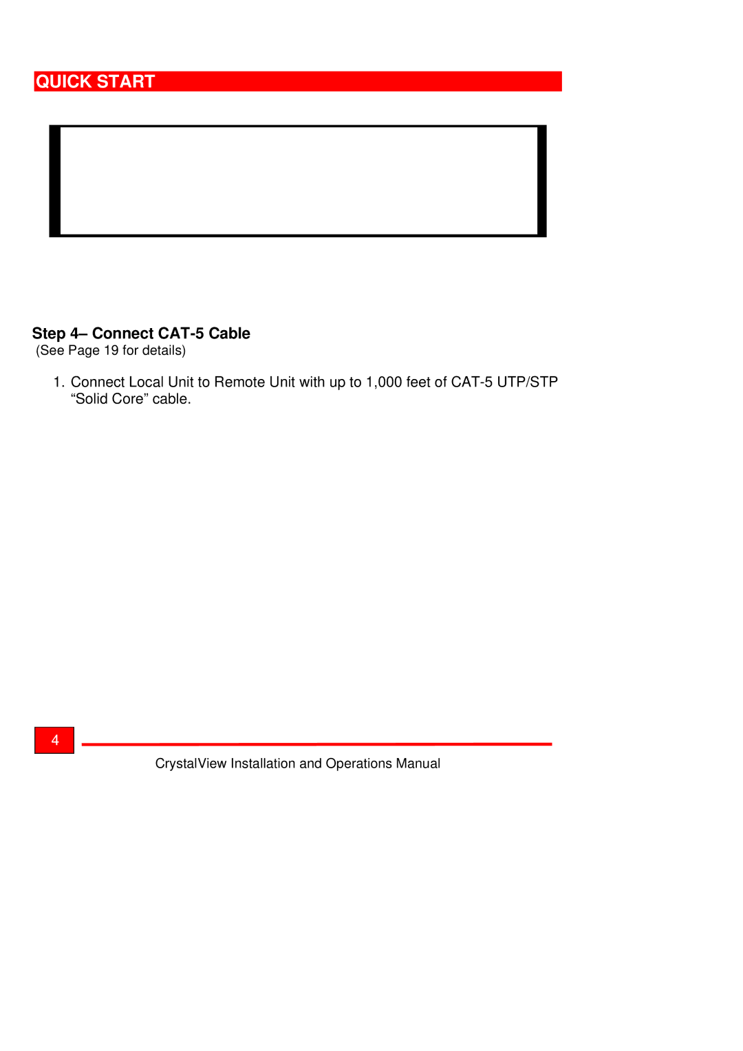 Rose electronic Crystal View operation manual Connect CAT-5 Cable 