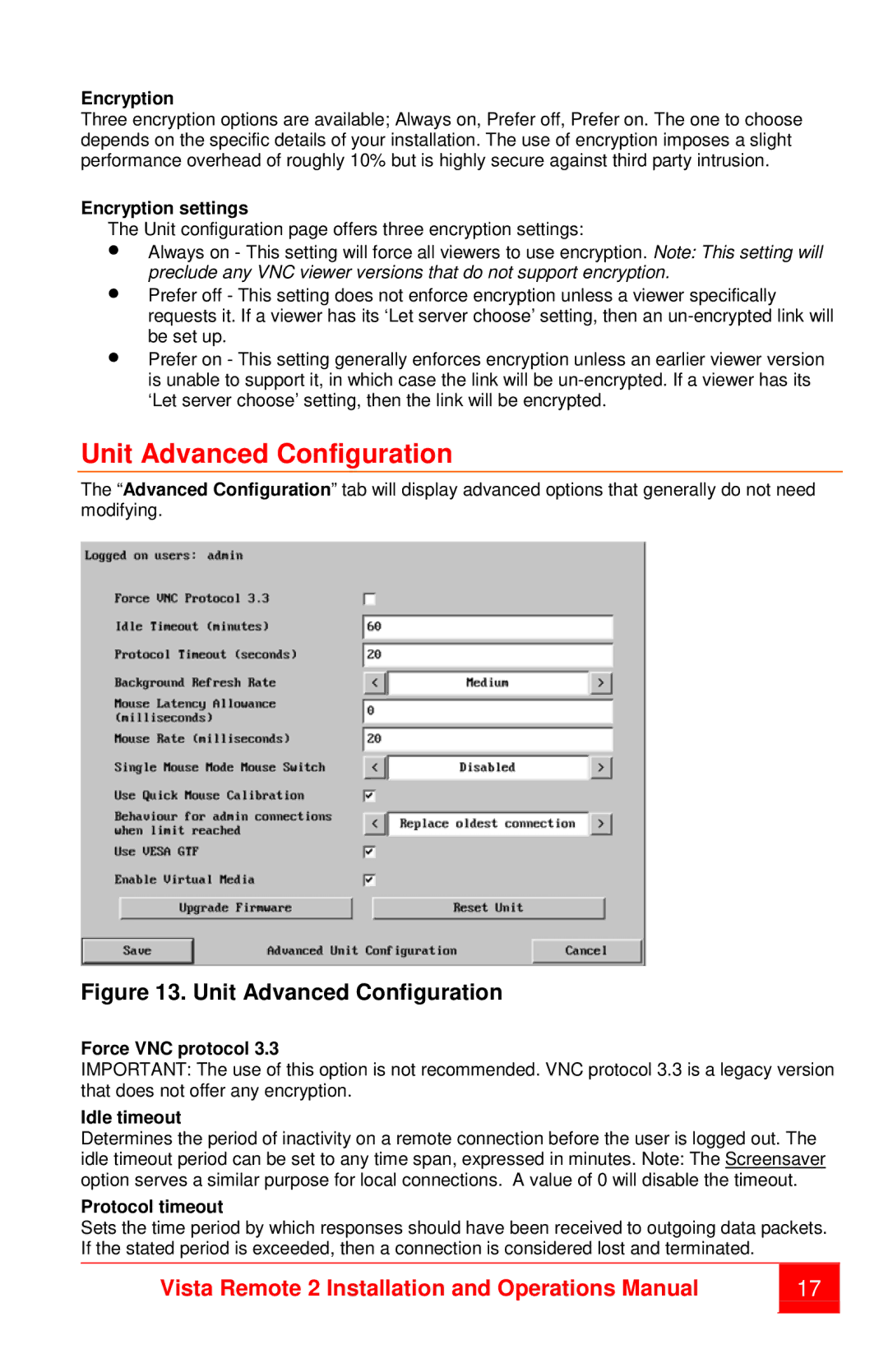 Rose electronic MAN-VR2 manual Unit Advanced Configuration 