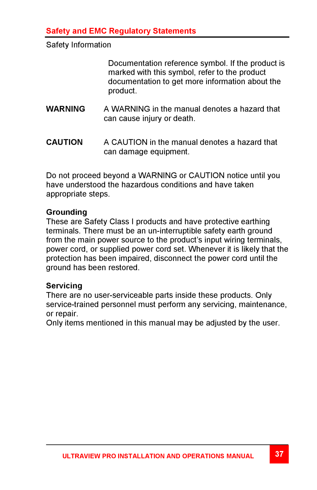 Rose electronic Professional Series manual Safety and EMC Regulatory Statements 