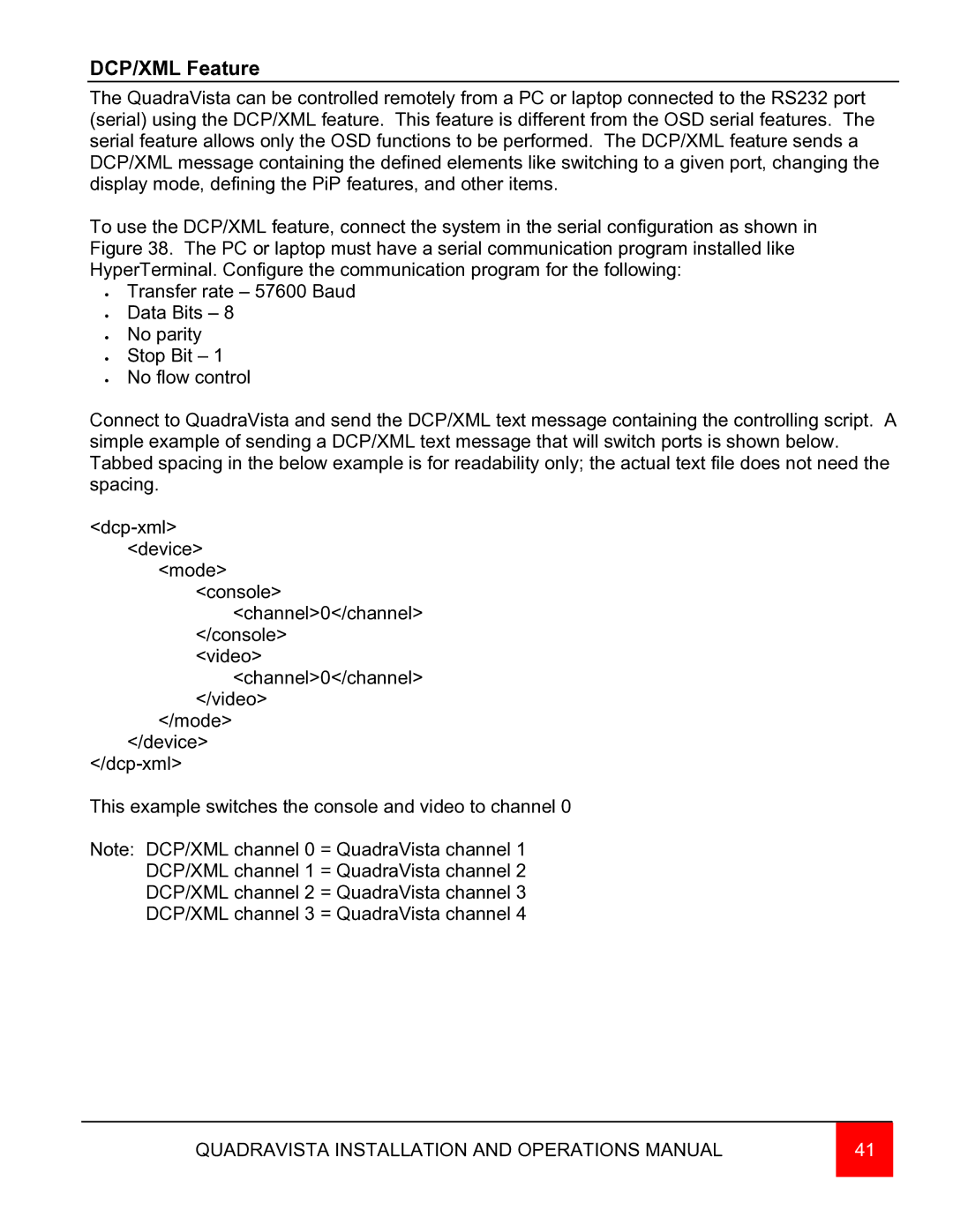 Rose electronic QuadraVista manual DCP/XML Feature 