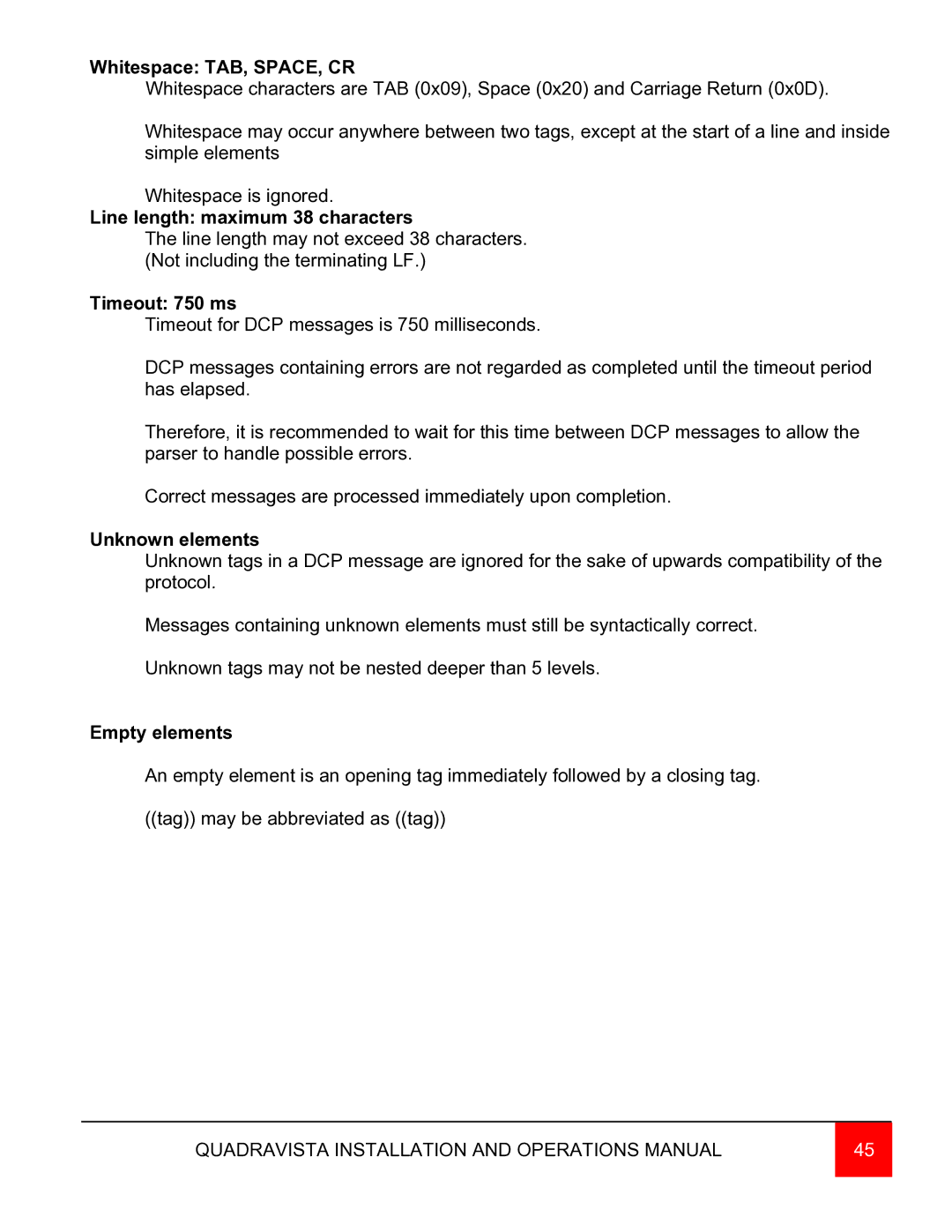 Rose electronic QuadraVista manual Line length maximum 38 characters 