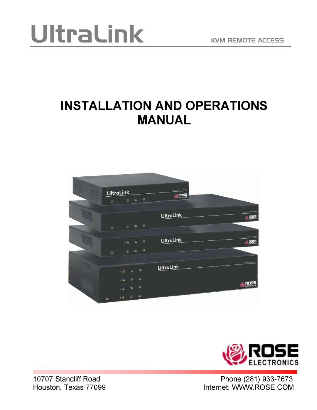 Rose electronic UL-V3 manual UltraLink 