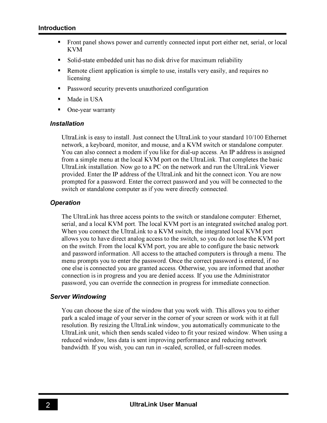 Rose electronic UL-V3 manual Kvm 