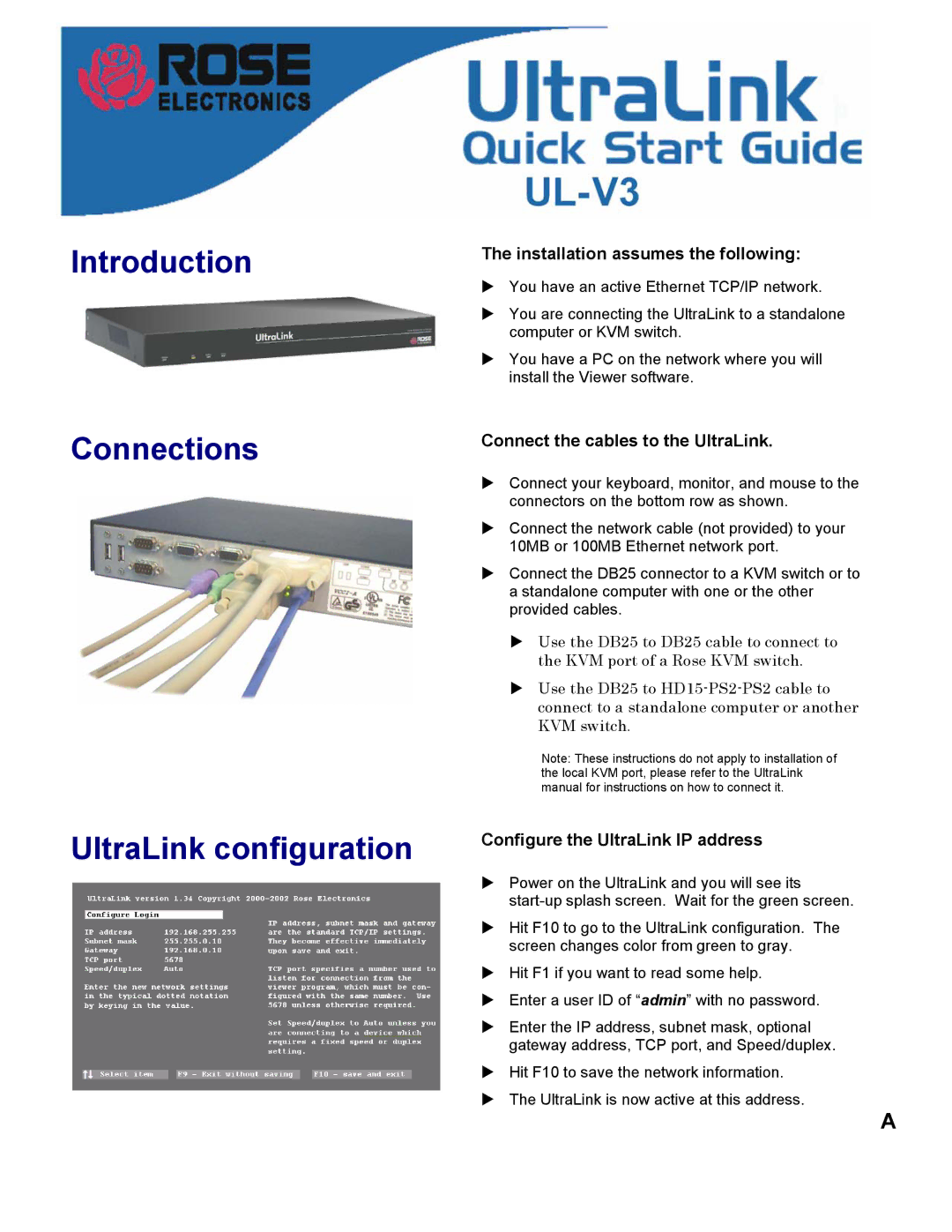 Rose electronic UL-V3 manual Introduction 