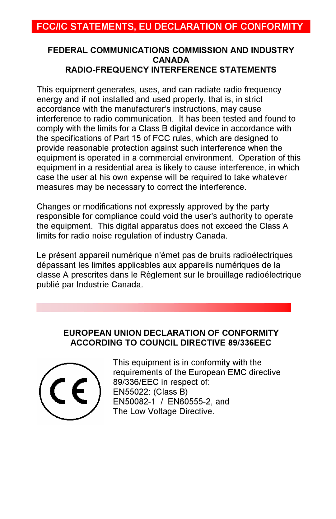 Rose electronic ULTRAMATRIX 2xE, ULTRAMATRIX 4xE manual FCC/IC STATEMENTS, EU Declaration of Conformity 