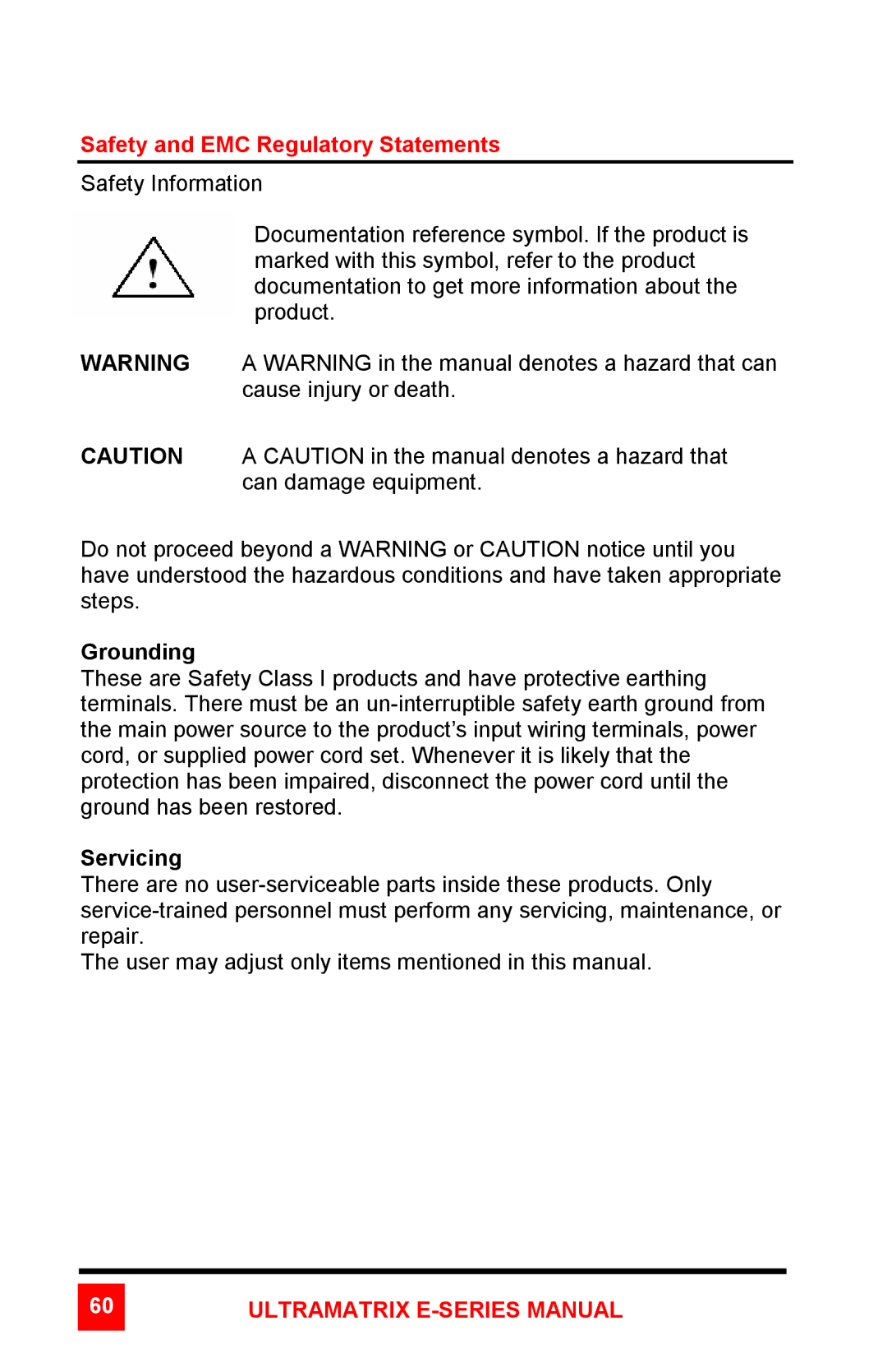 Rose electronic ULTRAMATRIX 4xE, ULTRAMATRIX 2xE manual Safety and EMC Regulatory Statements 