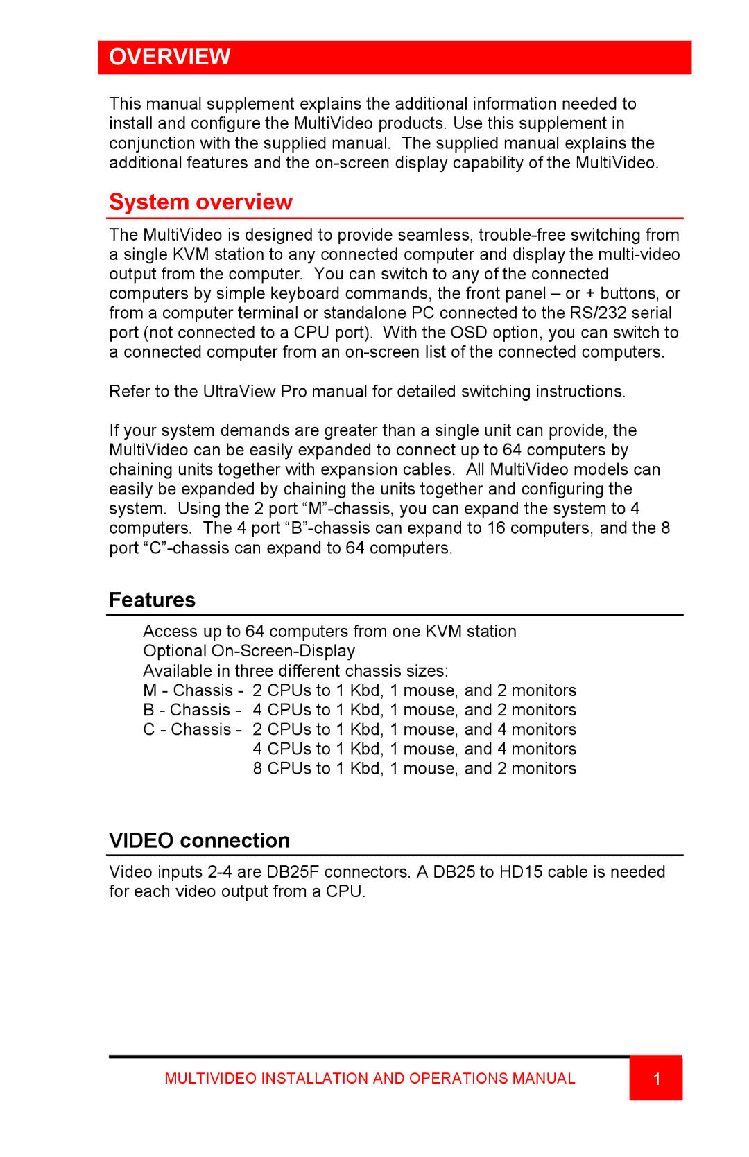 Rose electronic Video Easyware manual Overview, System overview 