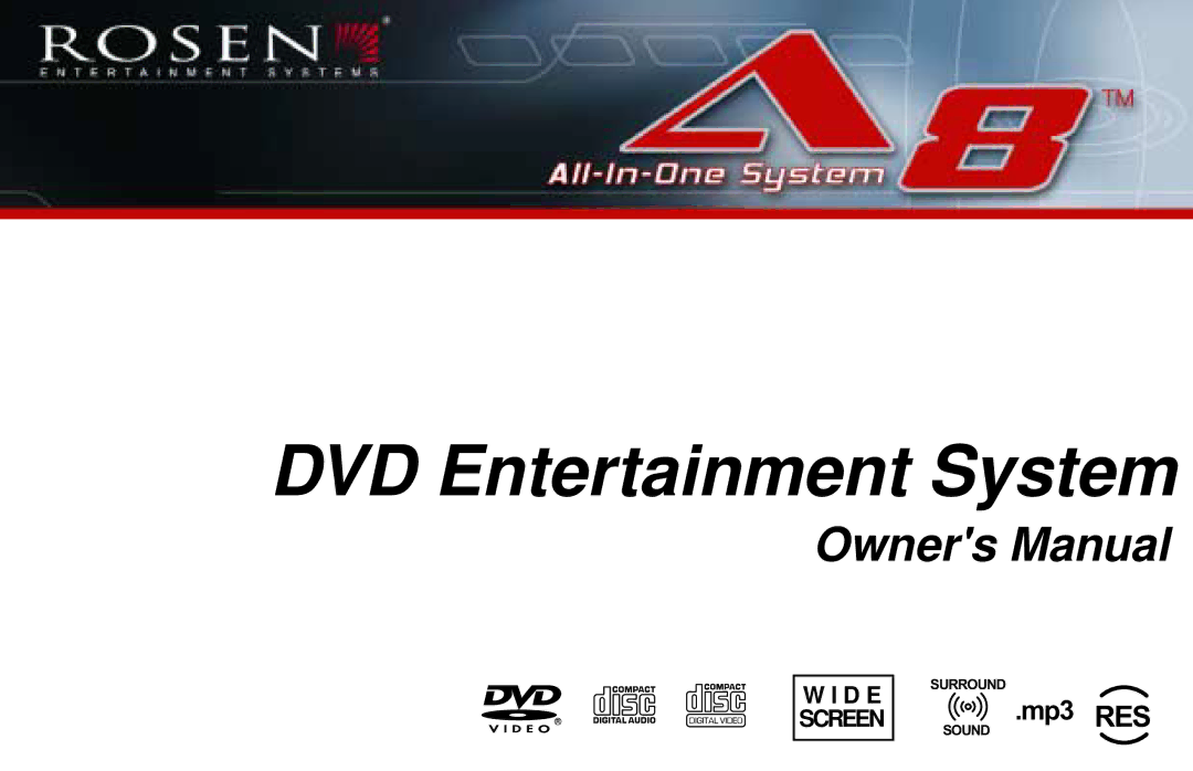 Rosen Entertainment Systems AC3003 owner manual DVD Entertainment System 