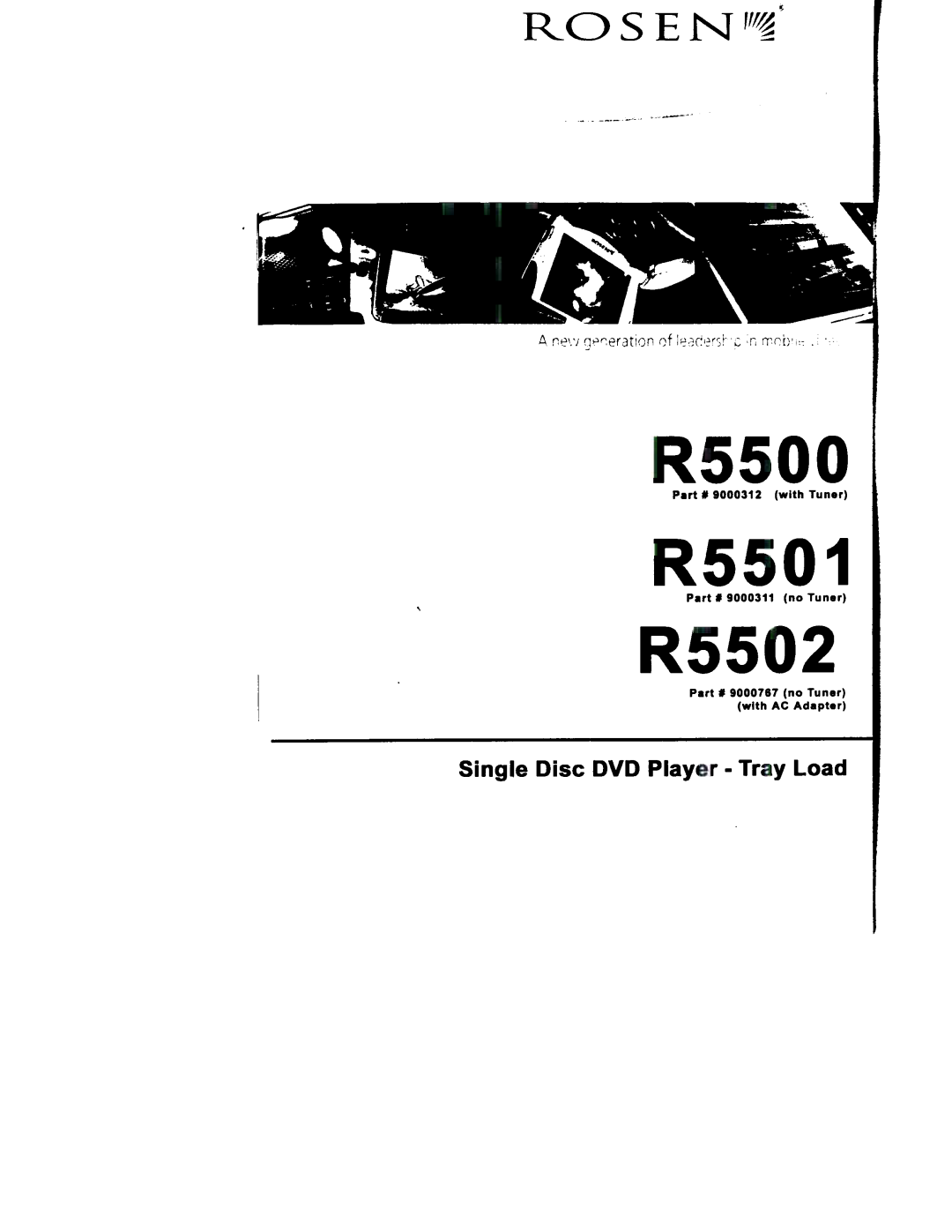 Rosen Entertainment Systems R5500, R5501, R5502 manual 