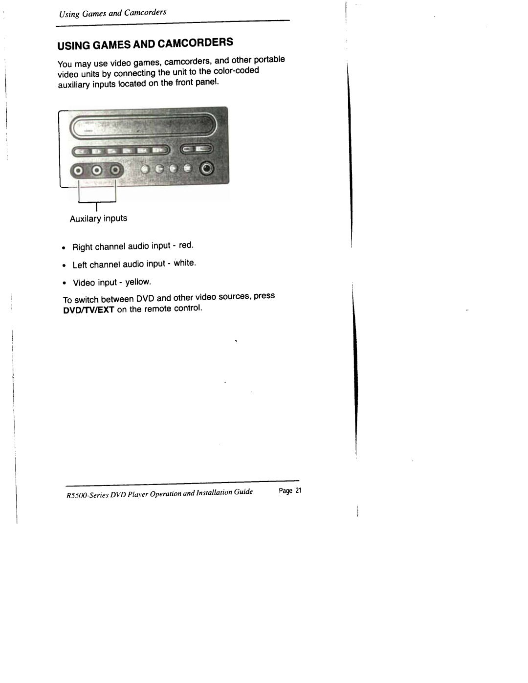 Rosen Entertainment Systems R5502, R5501, R5500 manual 