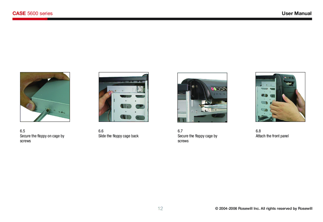 Rosewill 5600 user manual Screws 