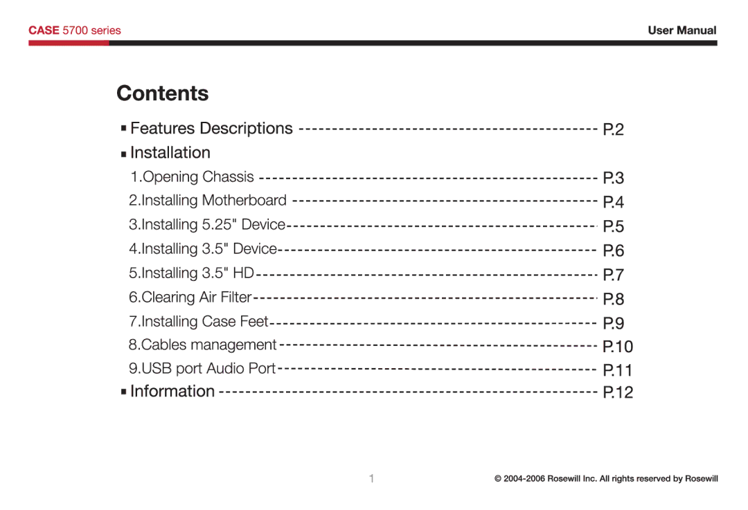 Rosewill 5700 user manual 