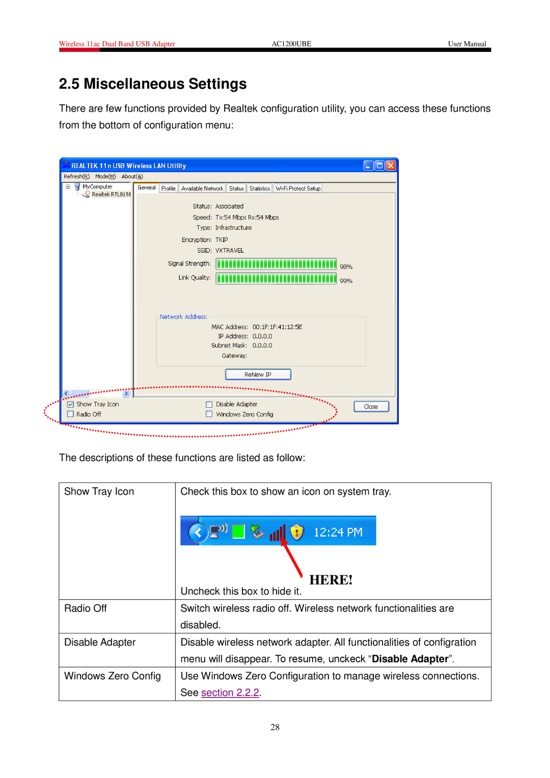 Rosewill AC1200UBE user manual Miscellaneous Settings, Here 