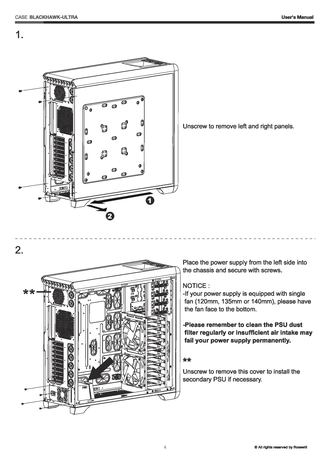 Rosewill BLACKHAWK manual 