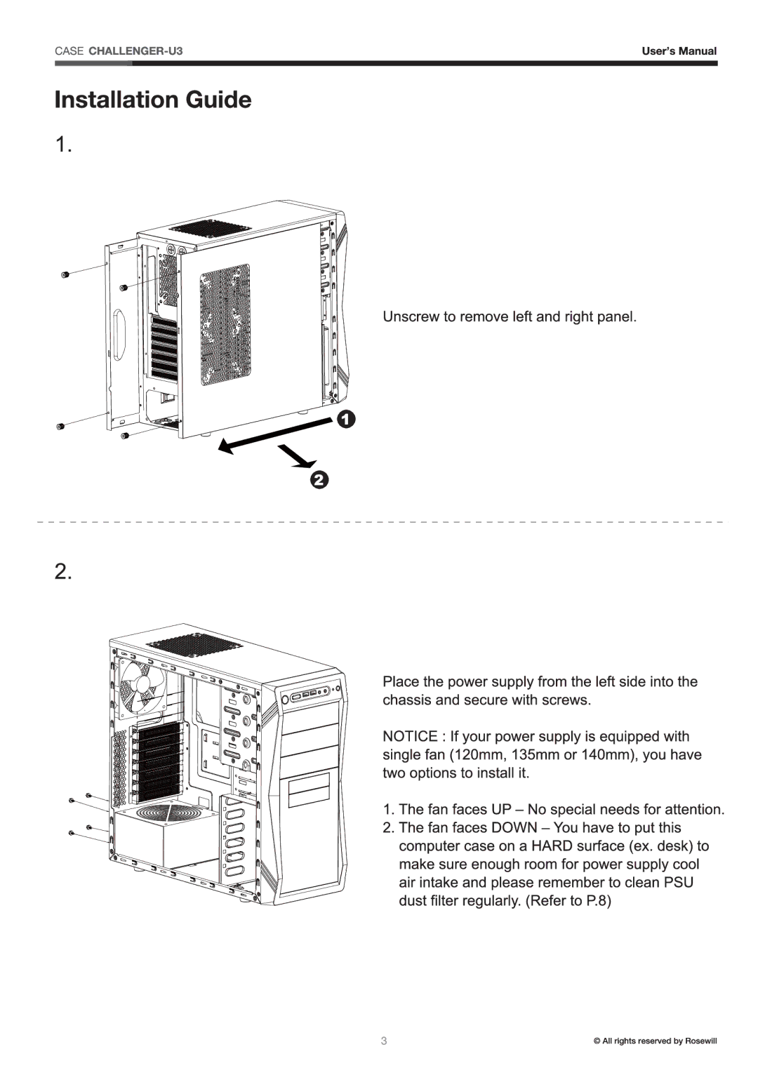 Rosewill CHALLENGER manual 