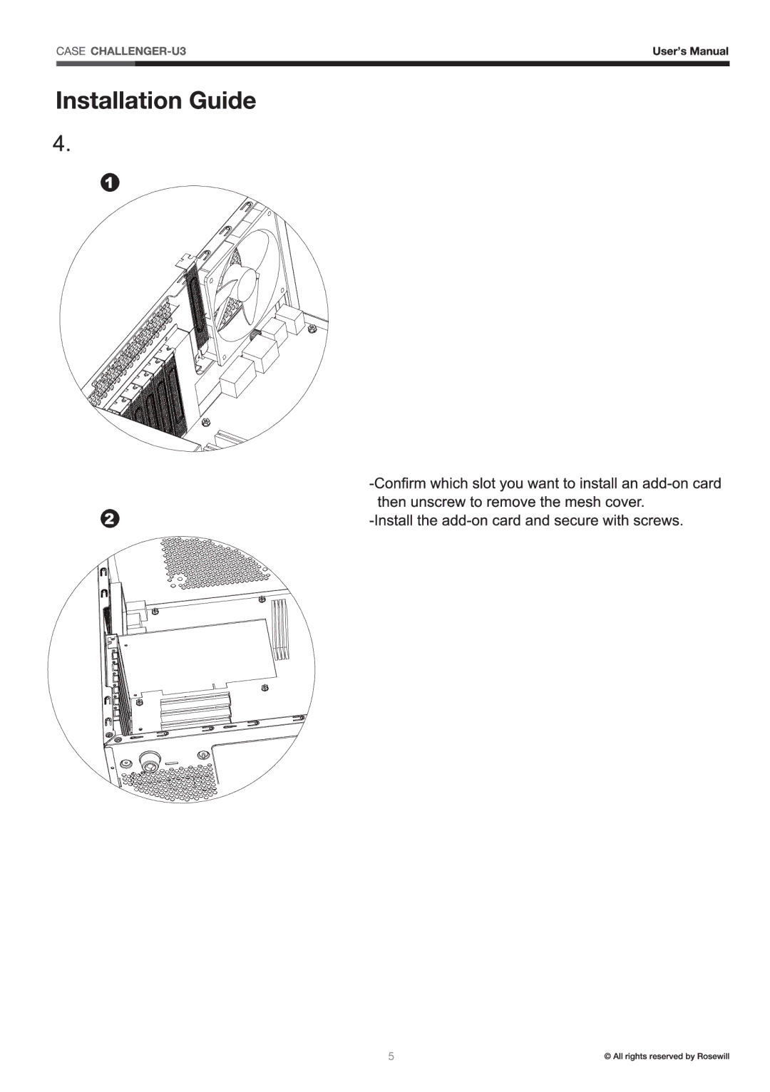 Rosewill CHALLENGER manual 