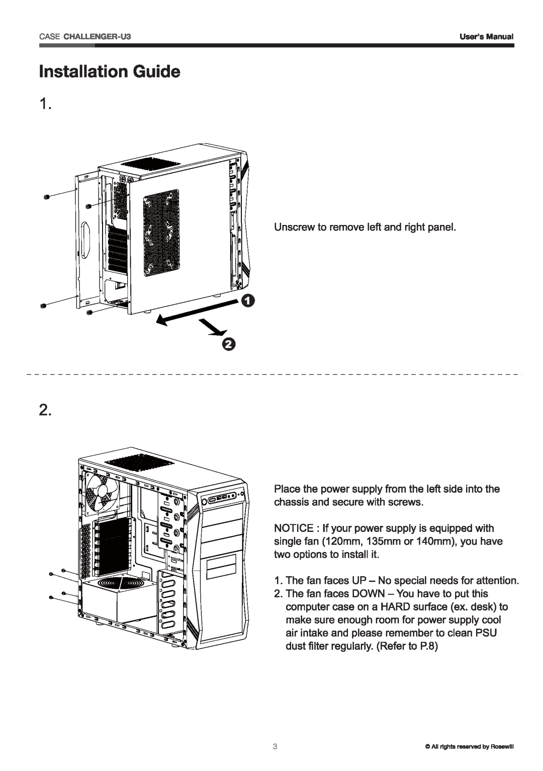Rosewill CHALLENGER manual 