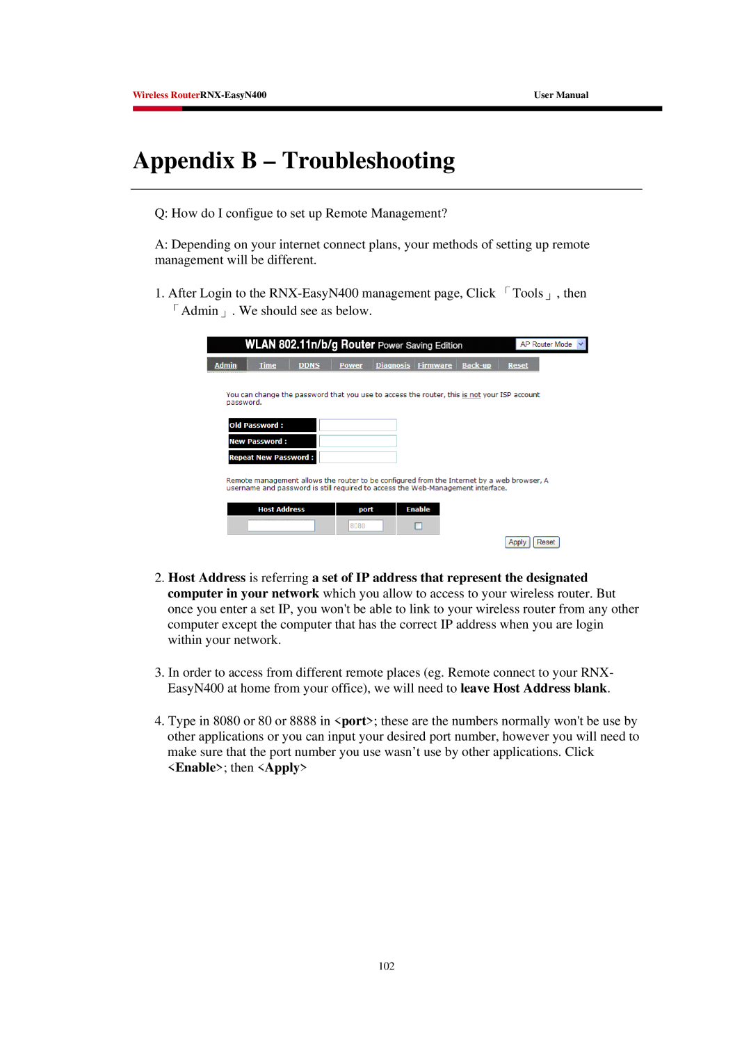 Rosewill EASYN400 user manual Appendix B Troubleshooting 