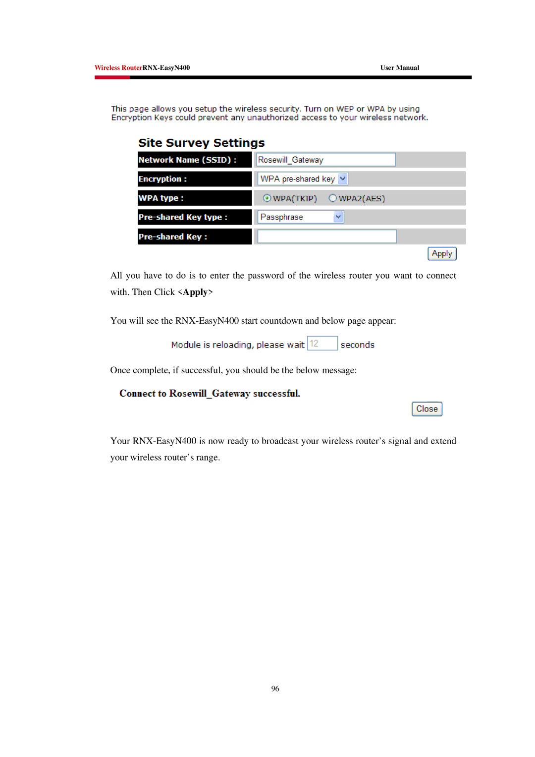 Rosewill EASYN400 user manual Wireless RouterRNX-EasyN400 