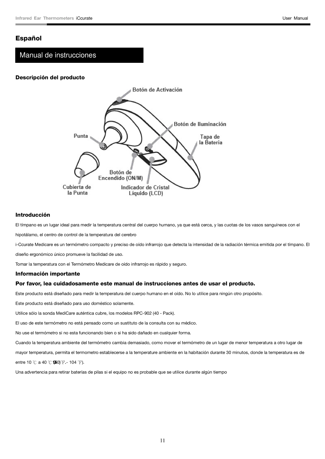 Rosewill i-Ccurate user manual Manual de instrucciones, Descripción del producto Introducción 