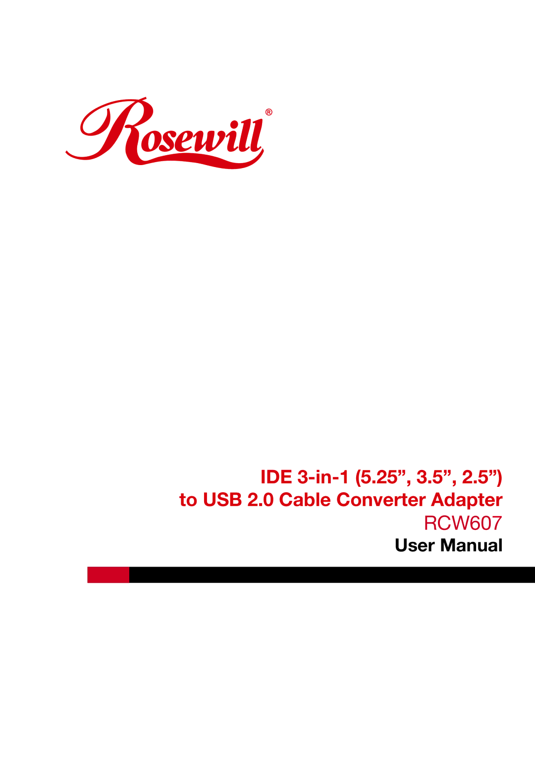 Rosewill IDE 3-in-1 user manual RCW607 