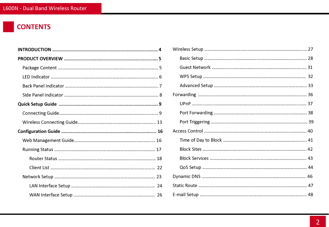 Rosewill L600N manual Contents 