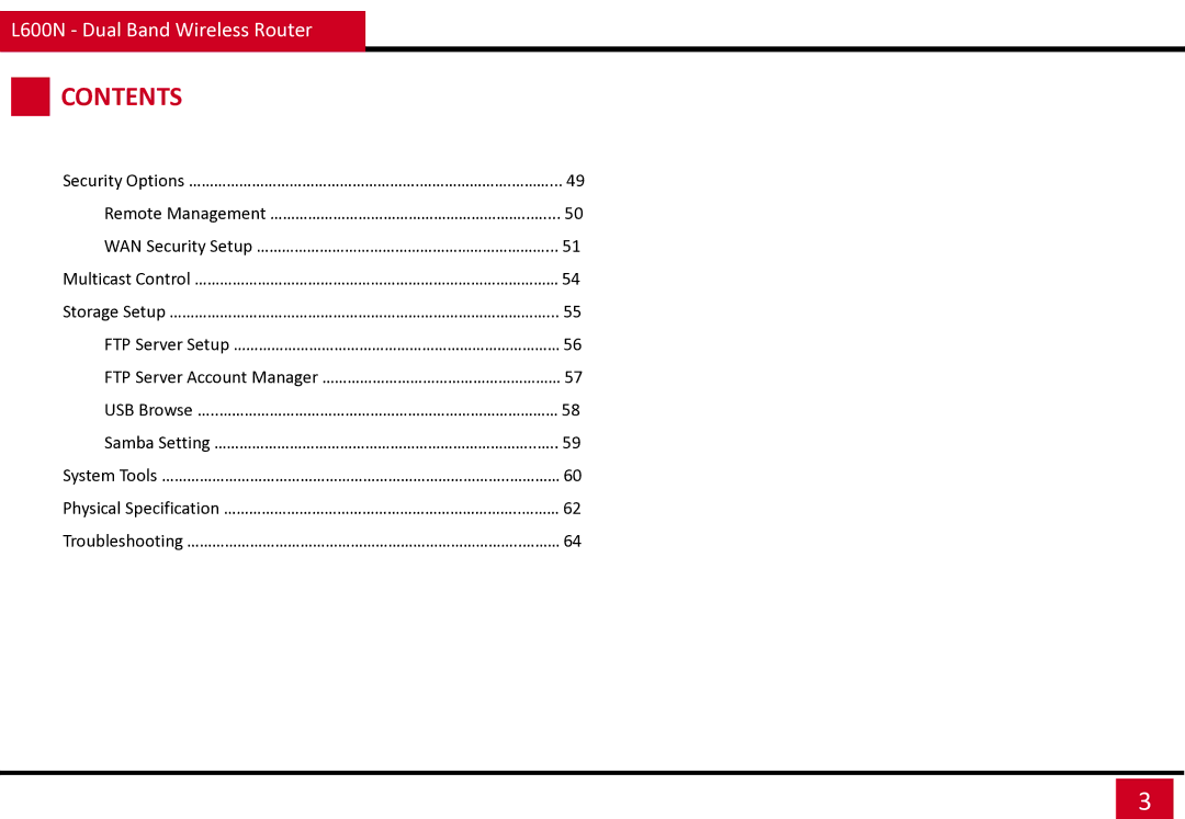 Rosewill L600N manual Contents 