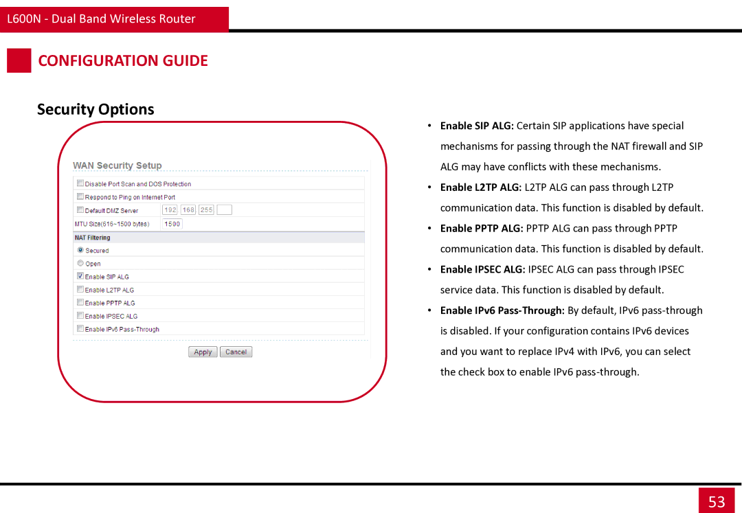 Rosewill L600N manual Configuration Guide 