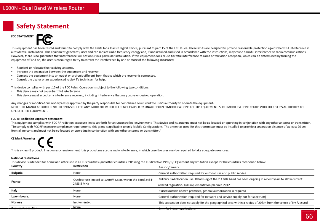 Rosewill L600N manual Safety Statement 