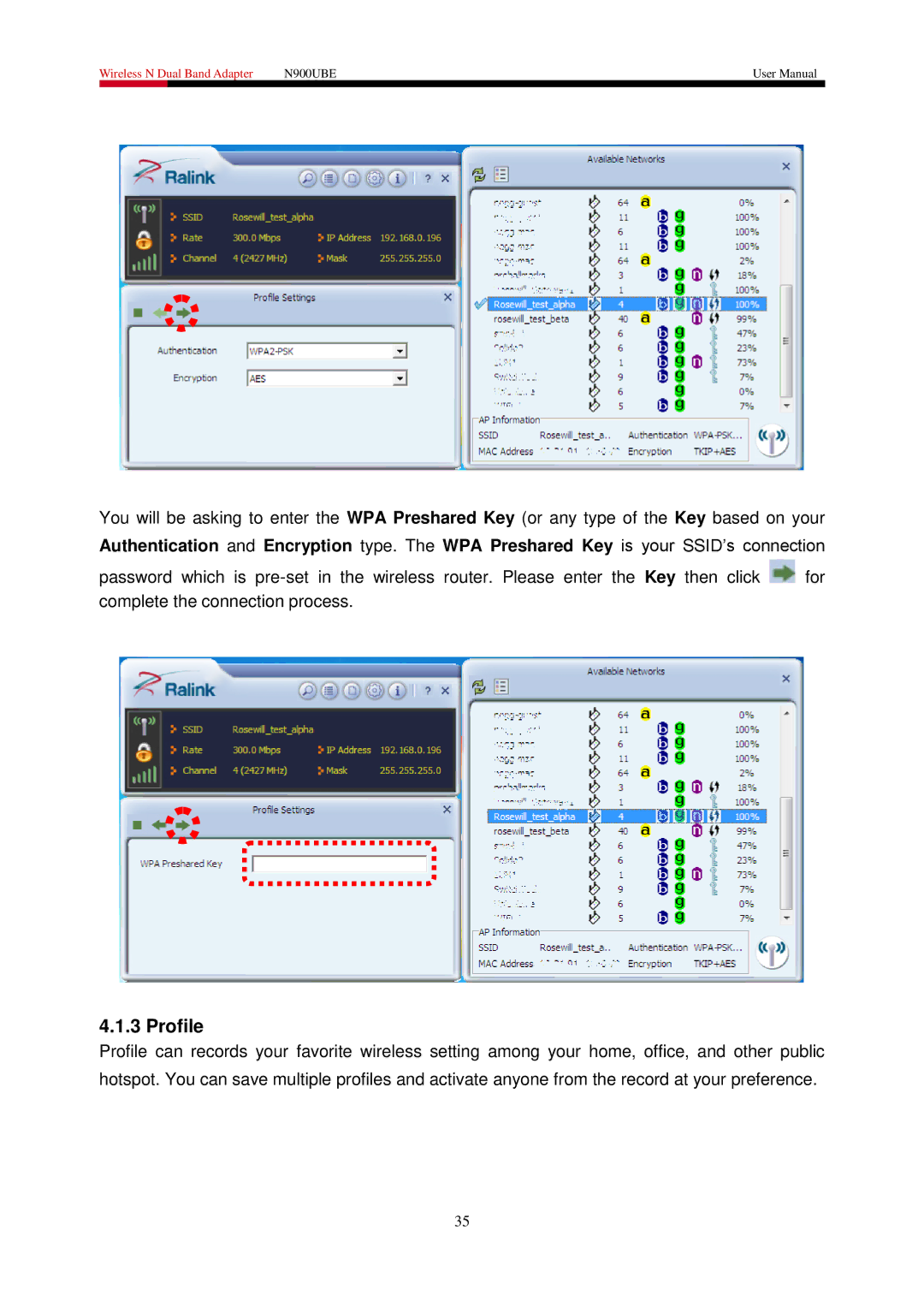 Rosewill N900UBE manual Profile 