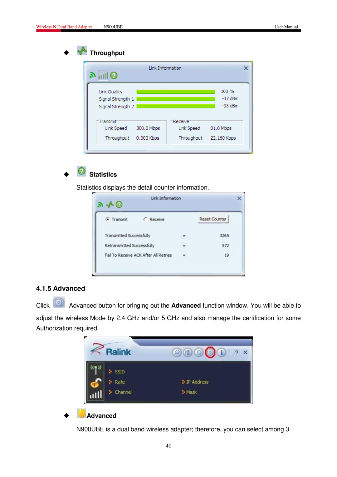 Rosewill N900UBE manual  Advanced 