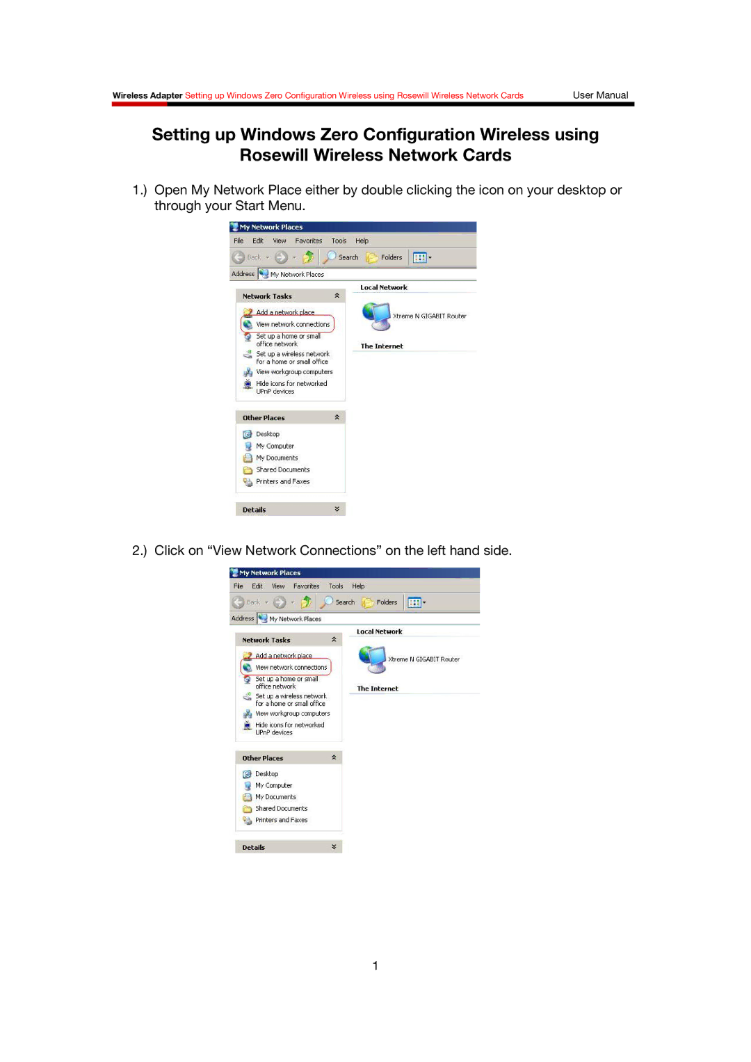 Rosewill Network Card user manual 