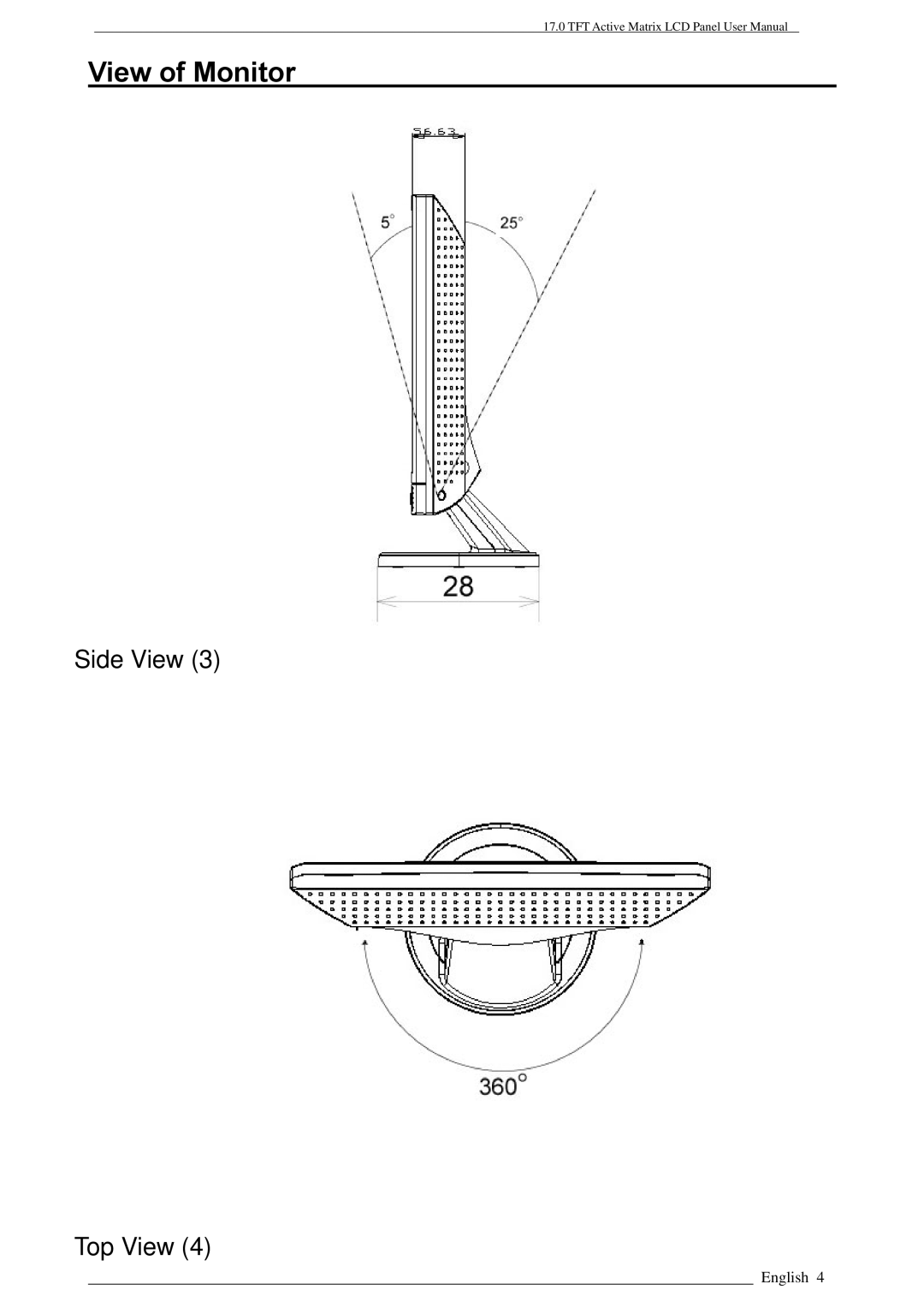 Rosewill LAD6019AB4, PAA050F user manual Side View Top View 