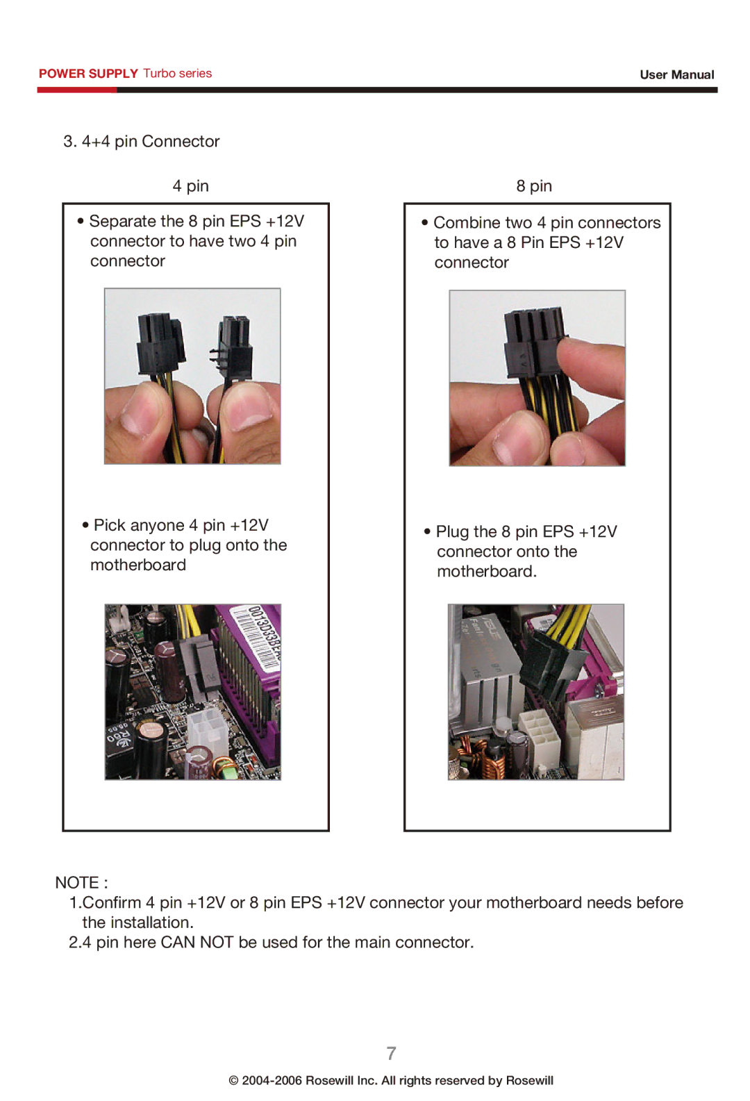 Rosewill manual Power Supply Turbo series 