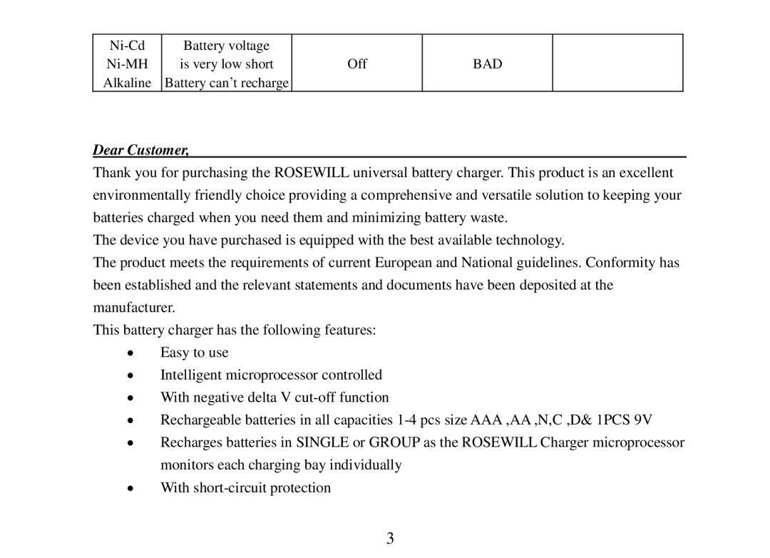 Rosewill R-BC-01 user manual Dear Customer 