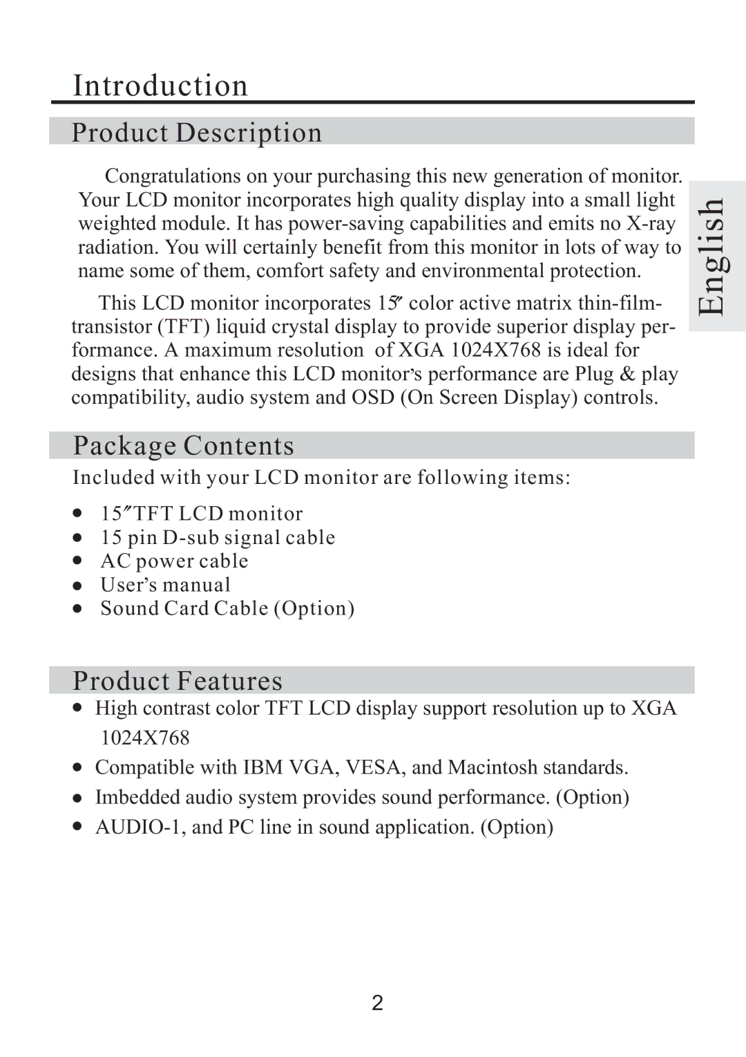 Rosewill R500N user manual Introduction, Product Description, Package Contents, Product Features 