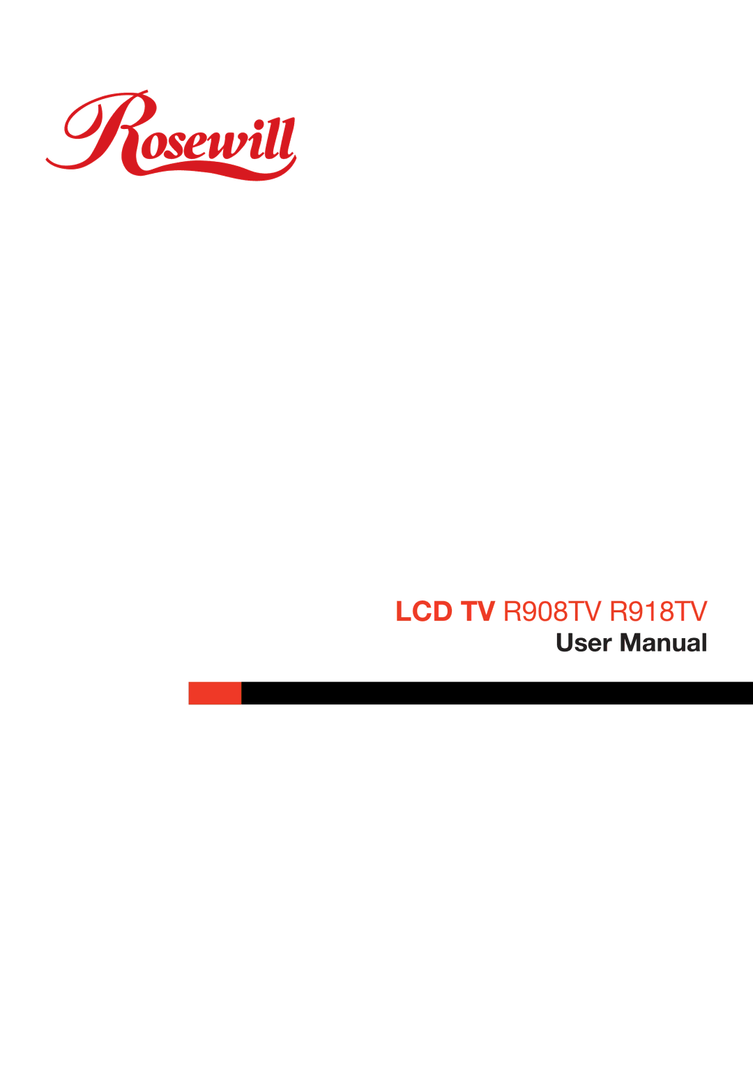 Rosewill user manual LCD TV R908TV R918TV 